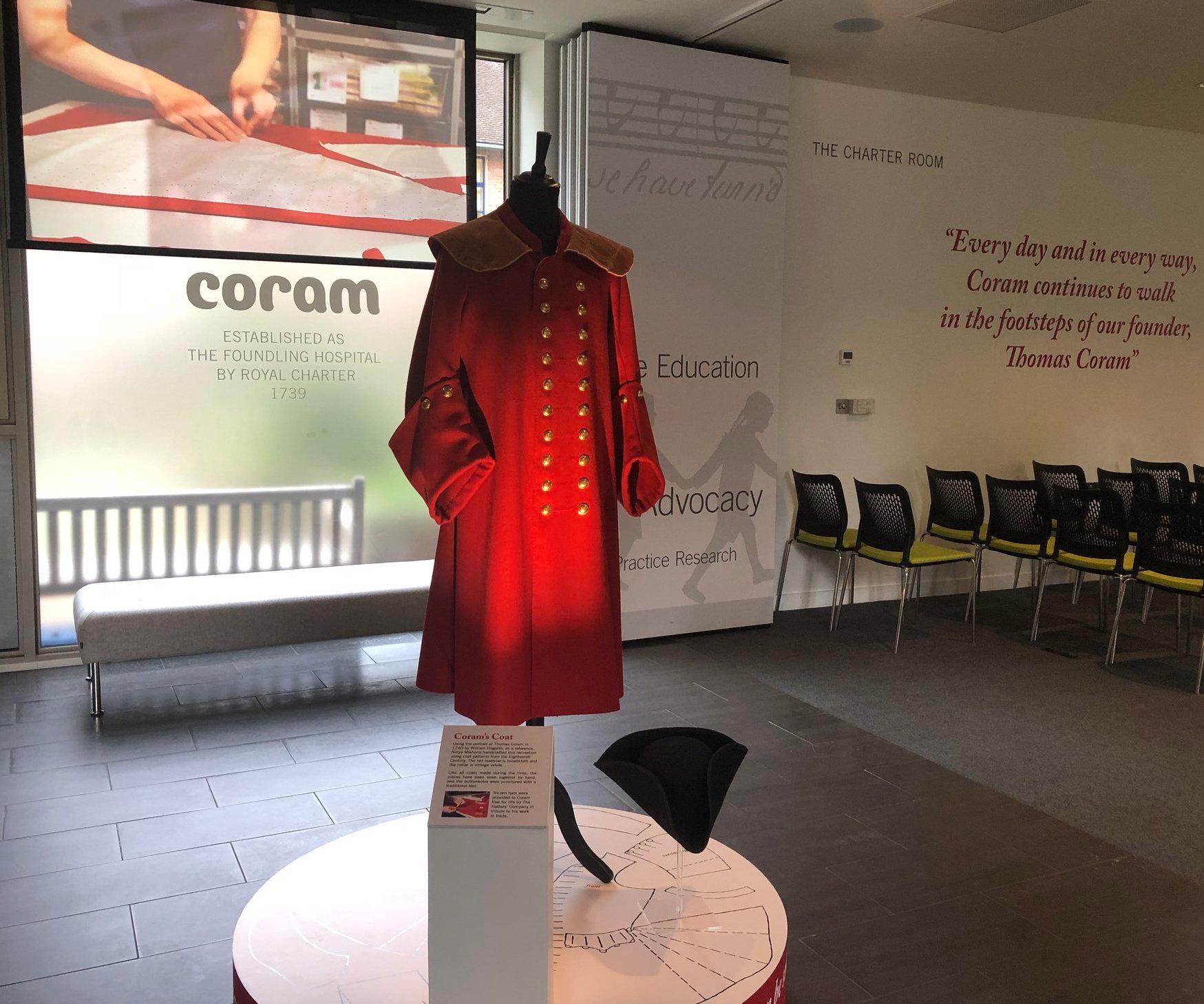 The full-size coat based on Hogarth's portrait of Thomas Coram Ninya made for the Foundling Hospital